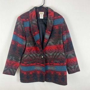 Coldwater Creek Southwestern/Aztec Blazer Jacket, Fully Lined, Sz M Yellowstone